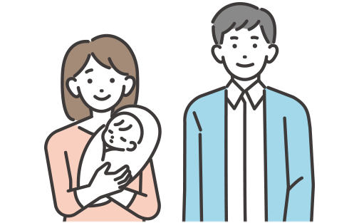 赤ちゃんがいる家族のイラスト
